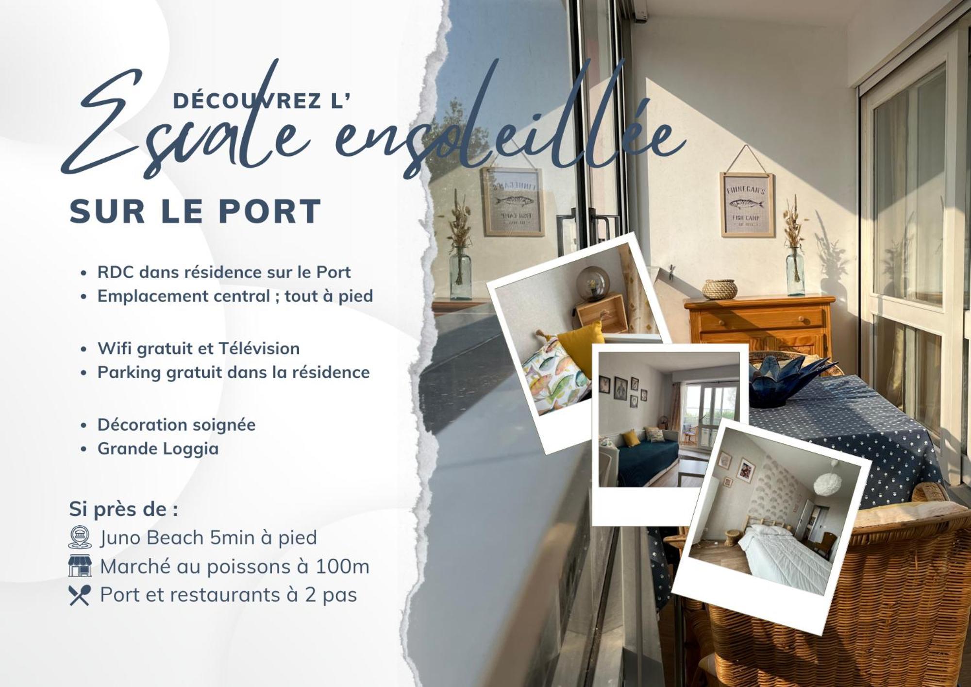 L'Escale Ensoleillee, 2 Pieces Sur Le Port Proche Juno Beach 库尔瑟勒·苏尔·梅尔 外观 照片